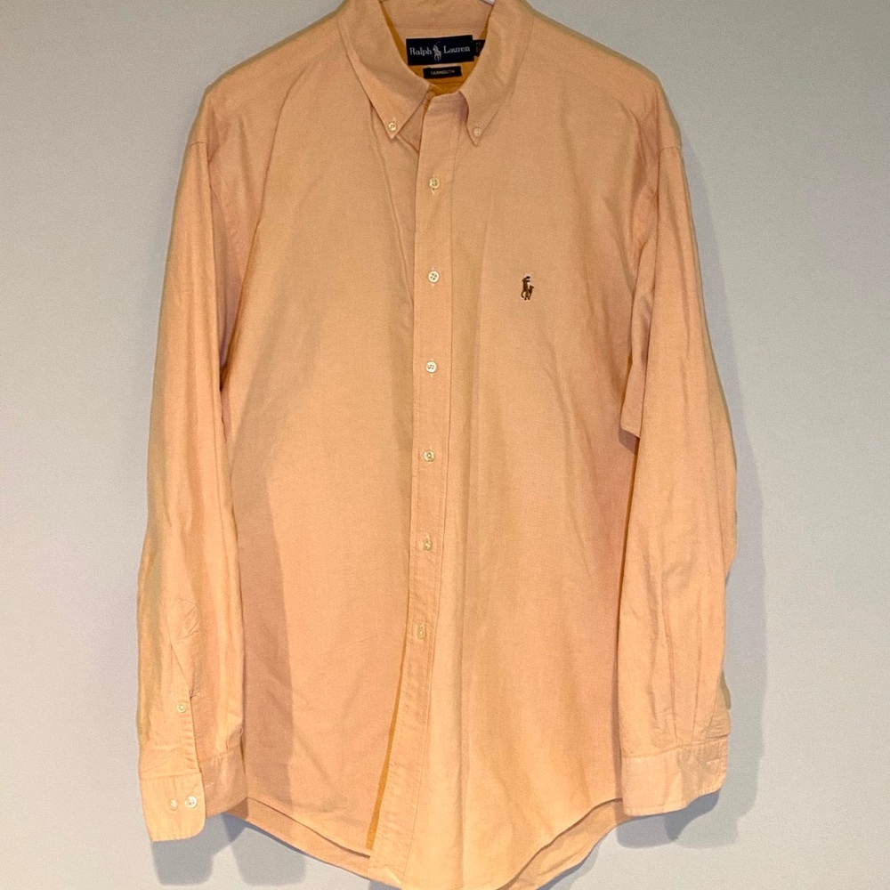 Ralph Lauren Mens XL Peach Button Down Dress Shirt